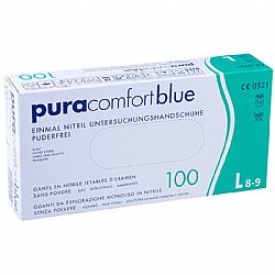 AMPri Pura Comfort Disposable Νιτριλίου Χωρίς Πούδρα Μπλε 100τμχ