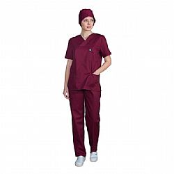 Alezi Σετ Παντελόνι & Μπλούζα Unisex σε Μπορντό Χρώμα SCRUB-UNISEX-BORDEAUX