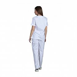 Alezi Σετ Παντελόνι & Μπλούζα Unisex σε Λευκό Χρώμα SCRUB-UNISEX-WHITE