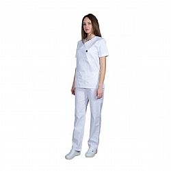 Alezi Σετ Παντελόνι & Μπλούζα Unisex σε Λευκό Χρώμα SCRUB-UNISEX-WHITE