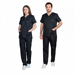 Alezi Σετ Παντελόνι & Μπλούζα Unisex σε Μάυρο Χρώμα SCRUB-UNISEX-BLACK