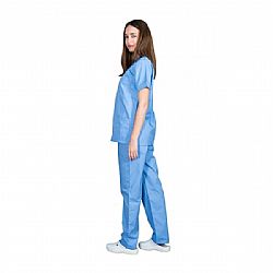 Alezi Σετ Παντελόνι & Μπλούζα Unisex σε Γαλάζιο Χρώμα SCRUB-UNISEX-MED-BLU