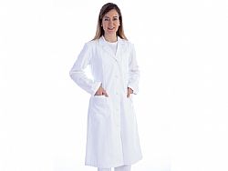 GIMA Ιατρική Ρόμπα Μακρύ Μανίκι για Γυναίκες σε Λευκό Χρώμα WOMAN-LONG-SL 60% cotton / 35% pol