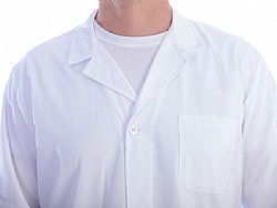GIMA Ιατρική Ρόμπα Μακρύ Μανίκι για ʼνδρες σε Λευκό Χρώμα MAN-LONG-SL 60% cotton / 35% pol