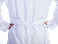GIMA Ιατρική Ρόμπα Μακρύ Μανίκι για ʼνδρες σε Λευκό Χρώμα MAN-LONG-SL 60% cotton / 35% pol