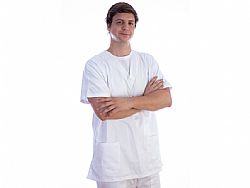 GIMA Μπλούζα Unisex σε Λευκό Χρώμα 60% ΒΑΜΒΑΚΙ - 40% ΠΟΛΥΕΣΤΕΡΑΣ  SCRUB-UNISEX-WHITE