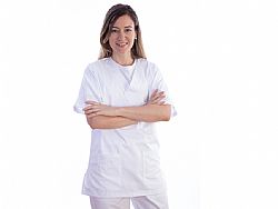 GIMA Μπλούζα Unisex σε Λευκό Χρώμα 60% ΒΑΜΒΑΚΙ - 40% ΠΟΛΥΕΣΤΕΡΑΣ  SCRUB-UNISEX-WHITE