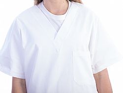 GIMA Μπλούζα Unisex σε Λευκό Χρώμα 60% ΒΑΜΒΑΚΙ - 40% ΠΟΛΥΕΣΤΕΡΑΣ  SCRUB-UNISEX-WHITE